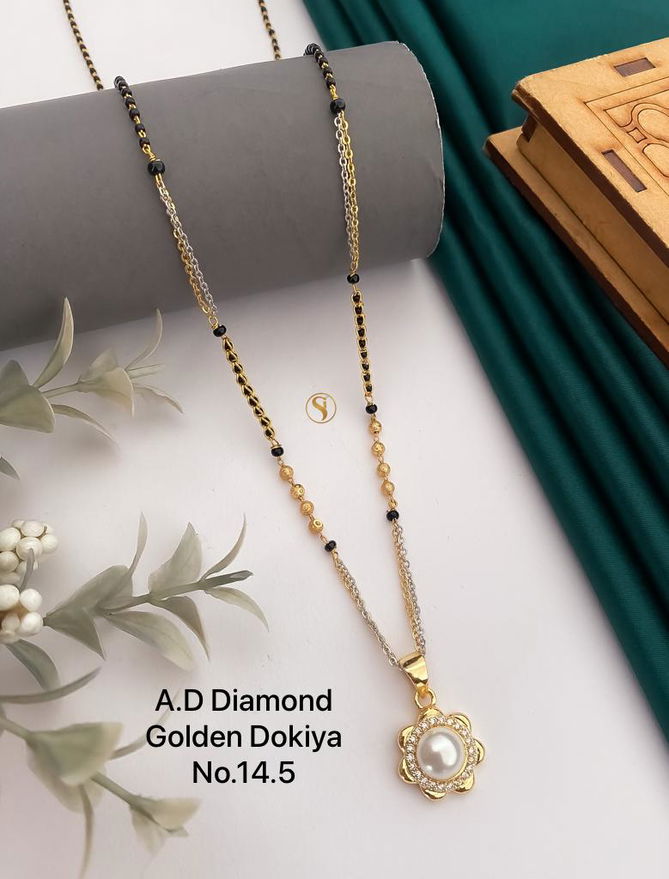 14 AD Diamond Designer Regular Wear Mangalsutra Wholesale Price In Surat
